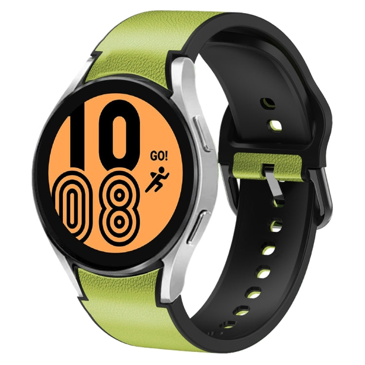 For Samsung Galaxy Watch 4 40mm Silicone Adhesive Leather Watch Band(Lime Color) by bashfashion