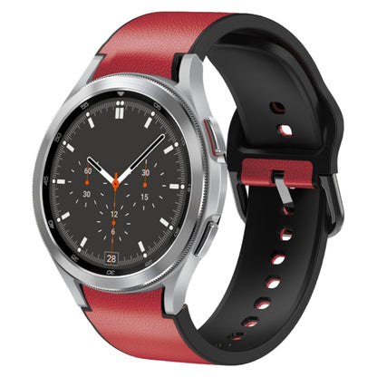 For Samsung Galaxy Watch 4 Classic 46mm Silicone Adhesive Leather Watch Band(Red) by bashfashion