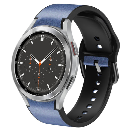 For Samsung Galaxy Watch 4 Classic 46mm Silicone Adhesive Leather Watch Band(Blue) by bashfashion