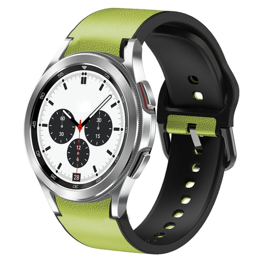 For Samsung Galaxy Watch 4 Classic 42mm Silicone Adhesive Leather Watch Band(Lime Color) by bashfashion
