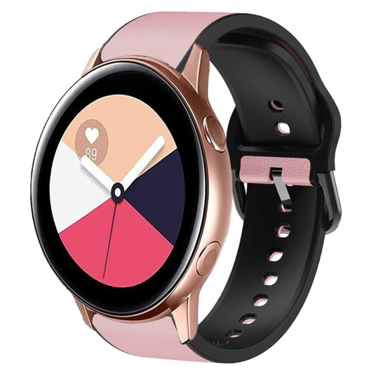 For Samsung Galaxy Watch Active 2 Silicone Adhesive Leather Watch Band(Pink) by bashfashion