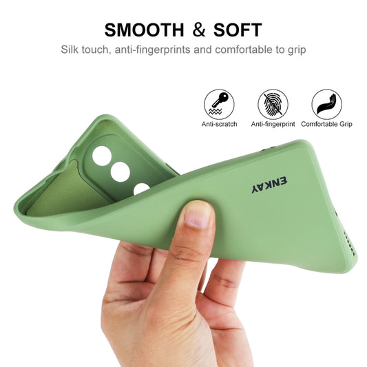 For Honor 70 Pro / Pro+ ENKAY Liquid Silicone Shockproof Phone Case(Light Green) by ENKAY