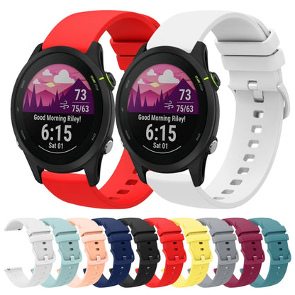 For Garmin Forerunner 255S 18mm Solid Color Soft Silicone Watch Band(White) by bashfashion