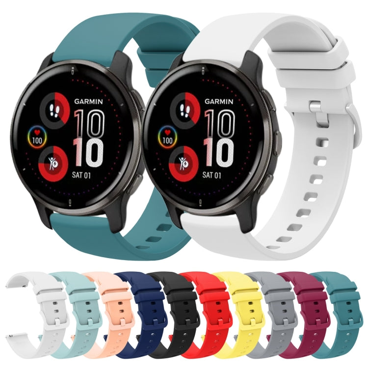 For Garmin Venu 2 Plus 20mm Solid Color Soft Silicone Watch Band(White) by bashfashion