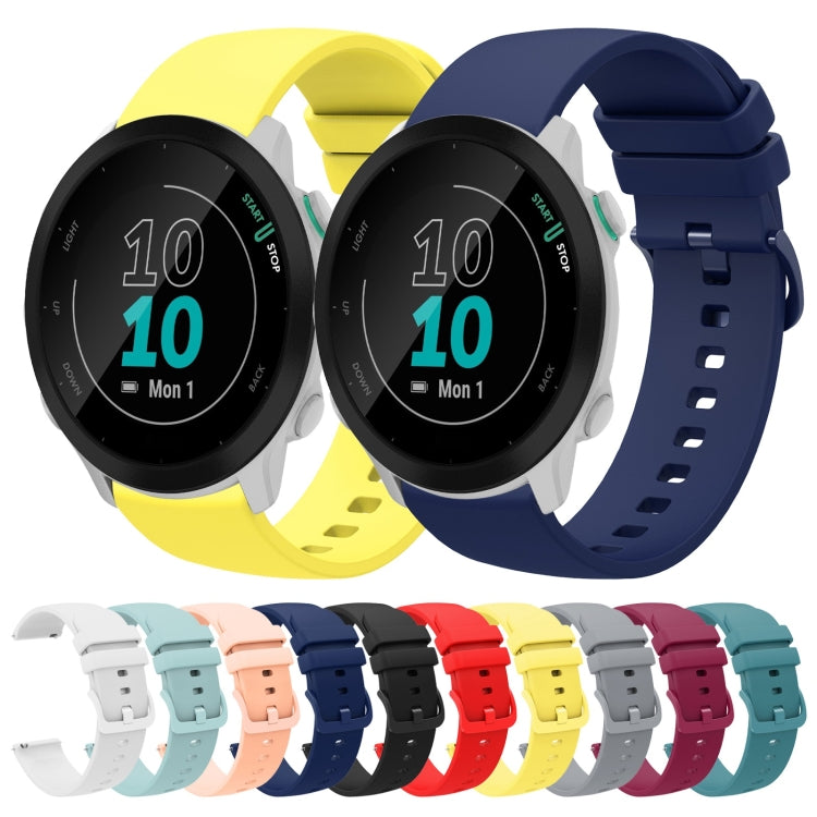 For Garmin Forerunner 55 20mm Solid Color Soft Silicone Watch Band(White) by bashfashion