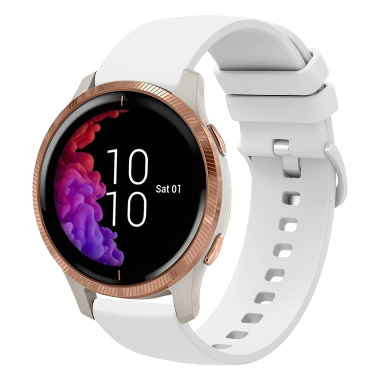 For Garmin Venu 20mm Solid Color Soft Silicone Watch Band(White) by bashfashion