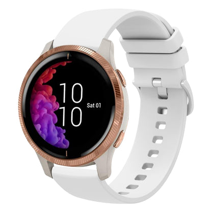 For Garmin Venu 20mm Solid Color Soft Silicone Watch Band(White) by bashfashion