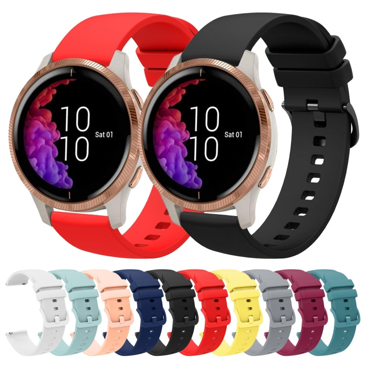 For Garmin Venu 20mm Solid Color Soft Silicone Watch Band(White) by bashfashion