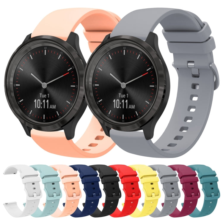 For Garminmove 3 20mm Solid Color Soft Silicone Watch Band(White) by bashfashion