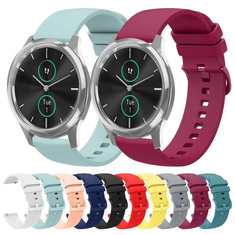 For Garmin VivoMove Luxe 20mm Solid Color Soft Silicone Watch Band(White) by bashfashion
