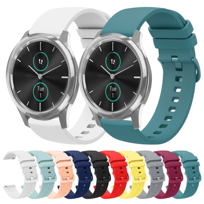 For Garminmove Luxe 20mm Solid Color Soft Silicone Watch Band(White) by bashfashion