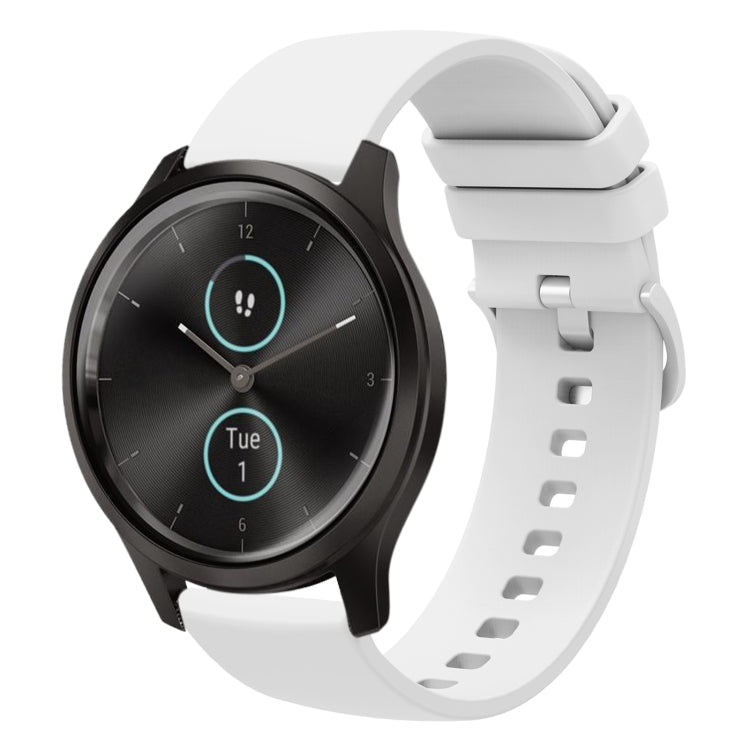 For Garmin VivoMove Style 20mm Solid Color Soft Silicone Watch Band(White) by bashfashion