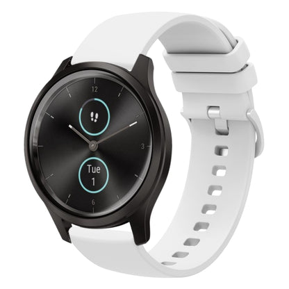 For Garmin VivoMove Style 20mm Solid Color Soft Silicone Watch Band(White) by bashfashion