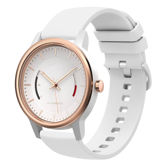 For Garmin Vivomove 20mm Solid Color Soft Silicone Watch Band(White) by bashfashion