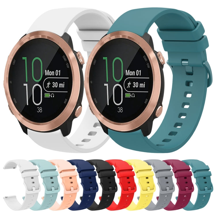 For Garmin Forerunner 645 Music 20mm Solid Color Soft Silicone Watch Band(White) by bashfashion