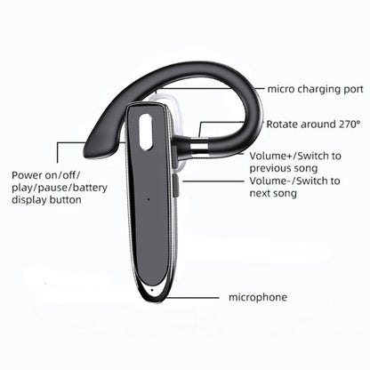 K50 Bluetooth-compatible 5.3 Business Ear-hook Earphone with Mic by bashfashion