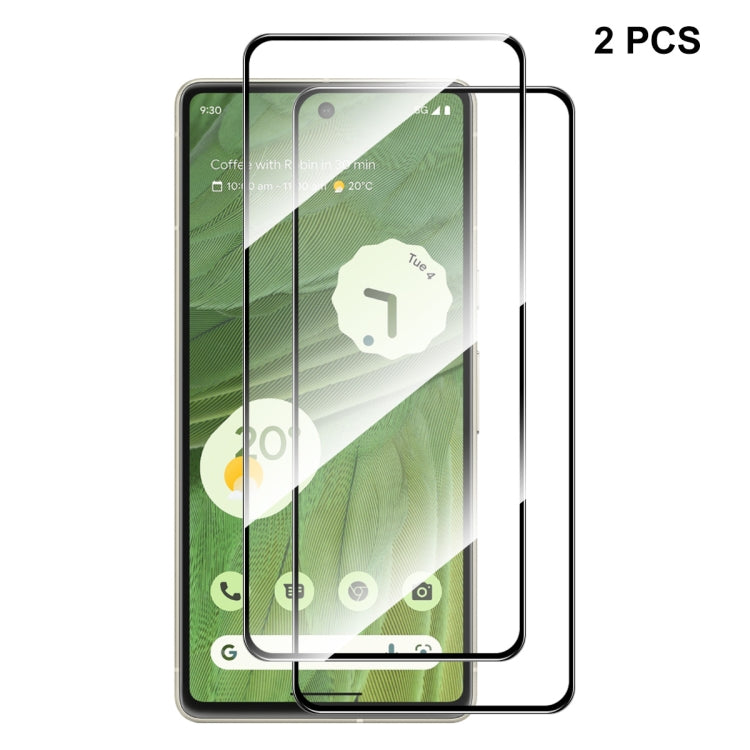 For Google Pixel 7 2pcs ENKAY Full Glue 0.26mm 9H 2.5D Tempered Glass Full Film by ENKAY