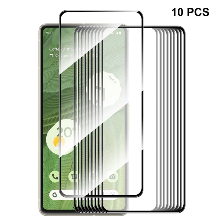 For Google Pixel 7 10pcs ENKAY Full Glue 0.26mm 9H 2.5D Tempered Glass Full Film by ENKAY