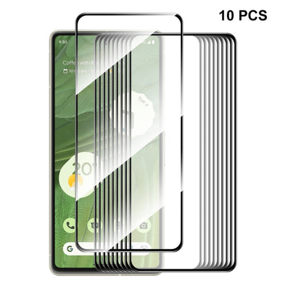 For Google Pixel 7 10pcs ENKAY Full Glue 0.26mm 9H 2.5D Tempered Glass Full Film by ENKAY