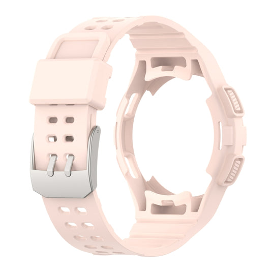 For Samsung Galaxy Watch4 Classic 46mm Armor Integrated TPU Double-Pin Buckle Smart Watch Band(Pink) by bashfashion