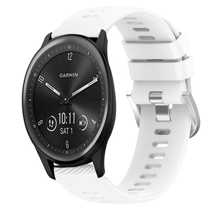 For Garmin Vivomove Sport 20mm Solid Color Soft Silicone Watch Band(White) by bashfashion