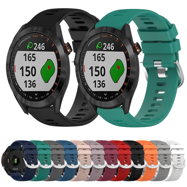For Garmin Approach S40 20mm Solid Color Soft Silicone Watch Band(White) by bashfashion
