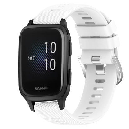 For Garmin Venu SQ 20mm Solid Color Soft Silicone Watch Band(White) by bashfashion