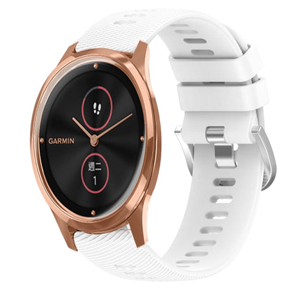 For Garminmove Luxe 20mm Solid Color Soft Silicone Watch Band(White) by bashfashion