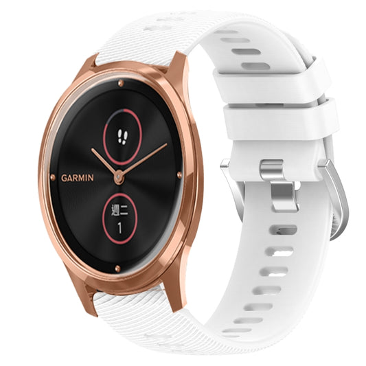 For Garminmove Luxe 20mm Solid Color Soft Silicone Watch Band(White) by bashfashion