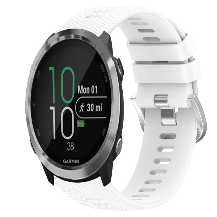For Garmin Forerunner 645 Music 20mm Solid Color Soft Silicone Watch Band(White) by bashfashion