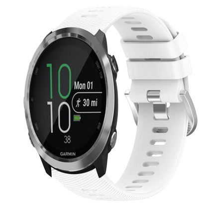 For Garmin Forerunner 645 Music 20mm Solid Color Soft Silicone Watch Band(White) by bashfashion