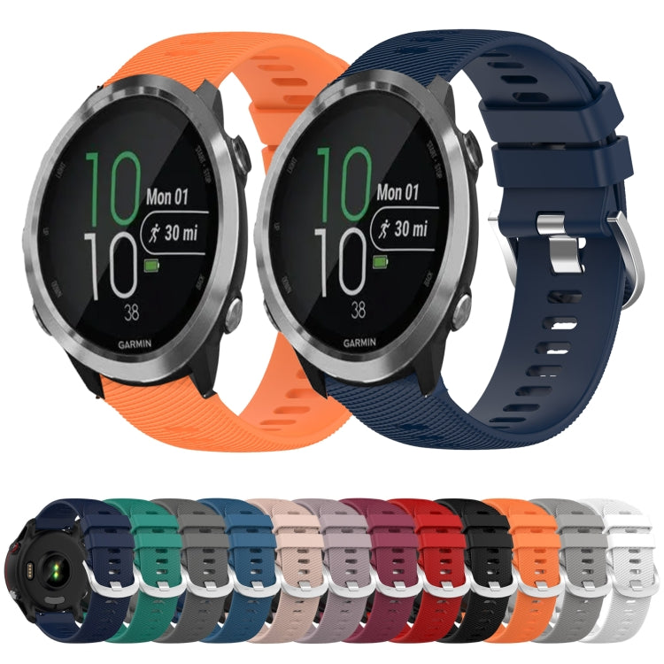 For Garmin Forerunner 645 Music 20mm Solid Color Soft Silicone Watch Band(White) by bashfashion