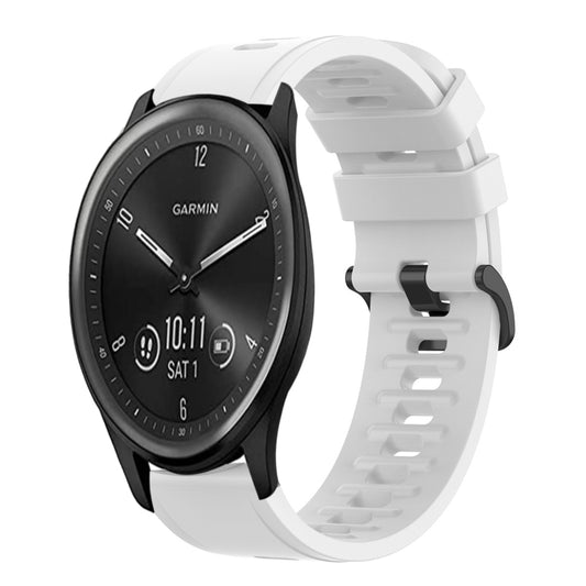 For Garmin Vivomove Sport 20mm Solid Color Soft Silicone Watch Band(White) by bashfashion