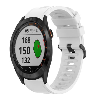 For Garmin Approach S40 20mm Solid Color Soft Silicone Watch Band(White) by bashfashion