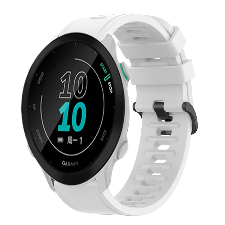 For Garmin Forerunner 158 20mm Solid Color Soft Silicone Watch Band(White) by bashfashion