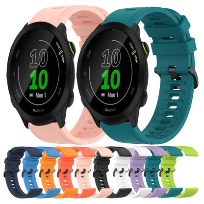 For Garmin Forerunner 55 20mm Solid Color Soft Silicone Watch Band(White) by bashfashion