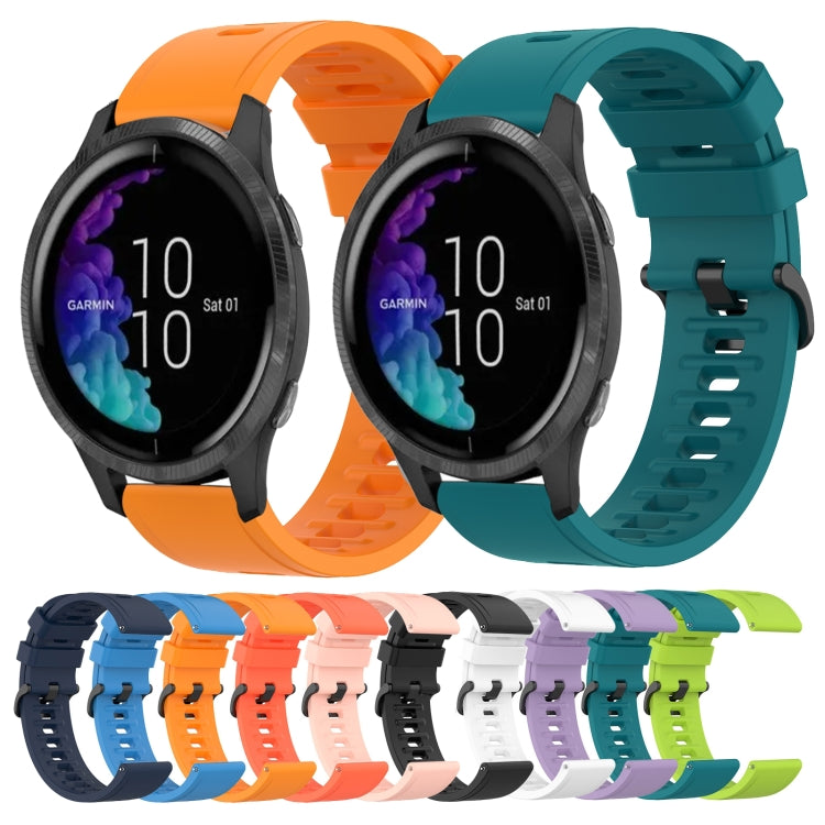 For Garmin Venu 20mm Solid Color Soft Silicone Watch Band(White) by bashfashion