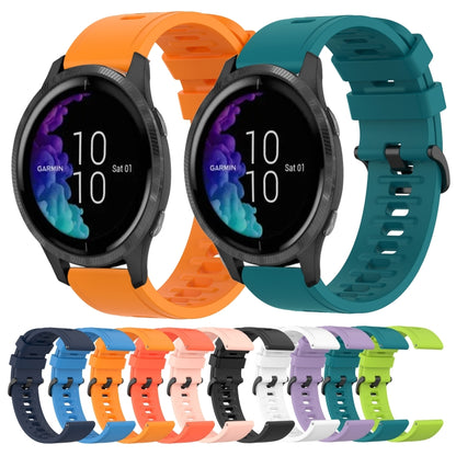 For Garmin Venu 20mm Solid Color Soft Silicone Watch Band(White) by bashfashion