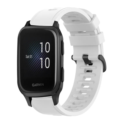 For Garmin Venu SQ 20mm Solid Color Soft Silicone Watch Band(White) by bashfashion