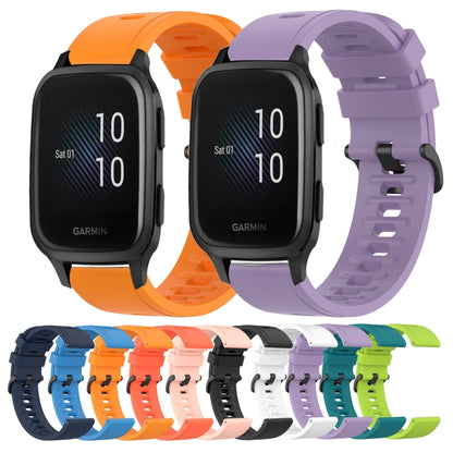 For Garmin Venu SQ 20mm Solid Color Soft Silicone Watch Band(White) by bashfashion