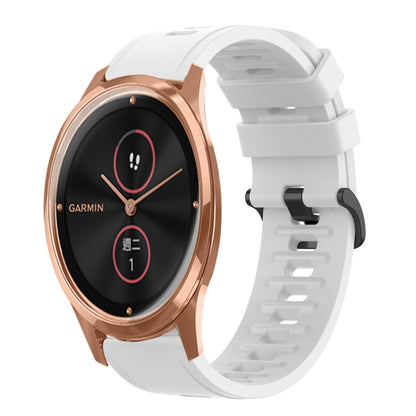 For Garminmove Luxe 20mm Solid Color Soft Silicone Watch Band(White) by bashfashion