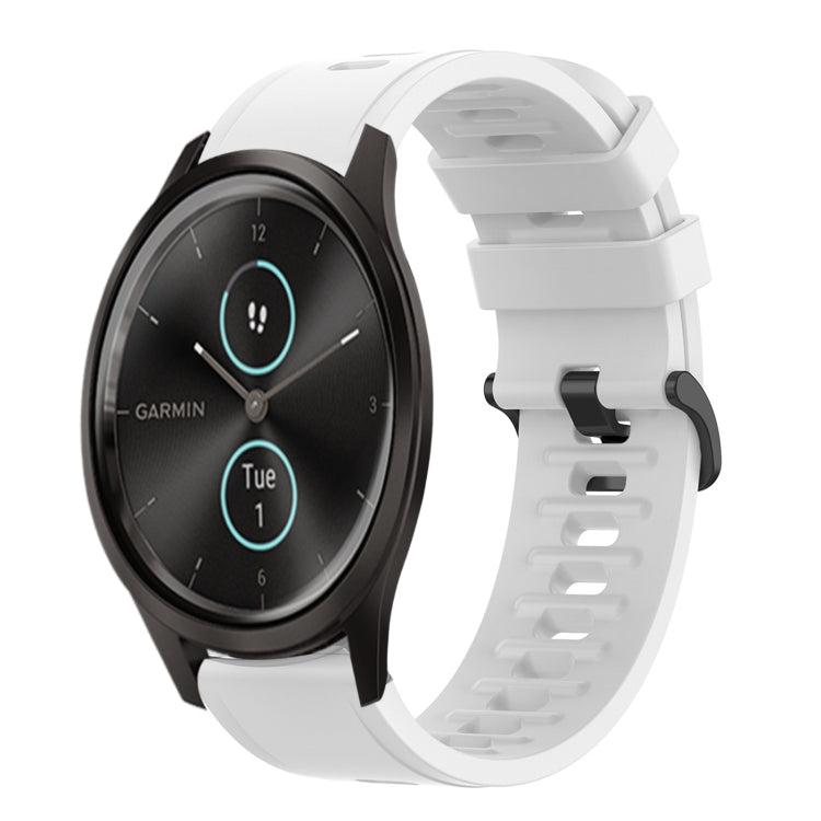 For Garmin Garminmove Style 20mm Solid Color Soft Silicone Watch Band(White) by bashfashion