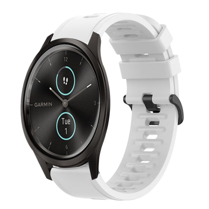 For Garmin Garminmove Style 20mm Solid Color Soft Silicone Watch Band(White) by bashfashion
