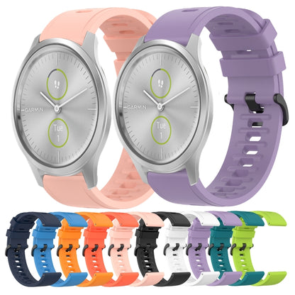 For Garmin Garminmove Style 20mm Solid Color Soft Silicone Watch Band(White) by bashfashion