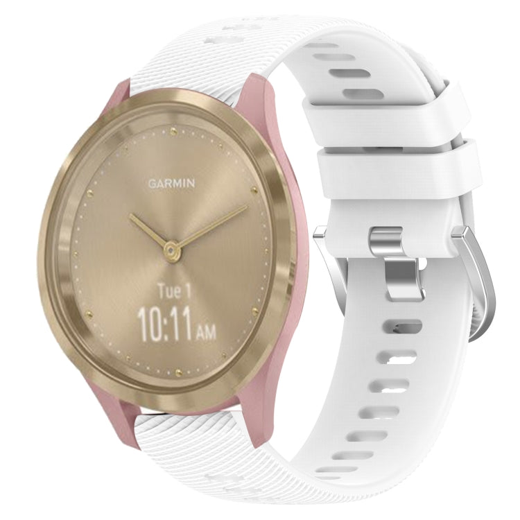 For Garmin Vivomove 3S 18mm Solid Color Silicone Watch Band(White) by bashfashion