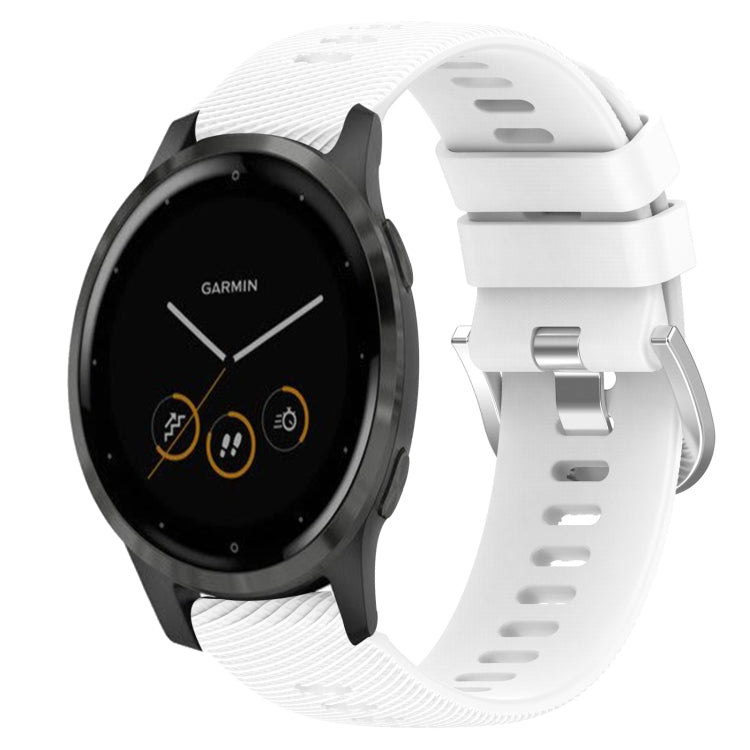 For Garmin Vivoactive 4S 18mm Solid Color Silicone Watch Band(White) by bashfashion