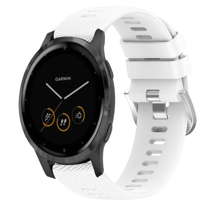 For Garmin Vivoactive 4S 18mm Solid Color Silicone Watch Band(White) by bashfashion