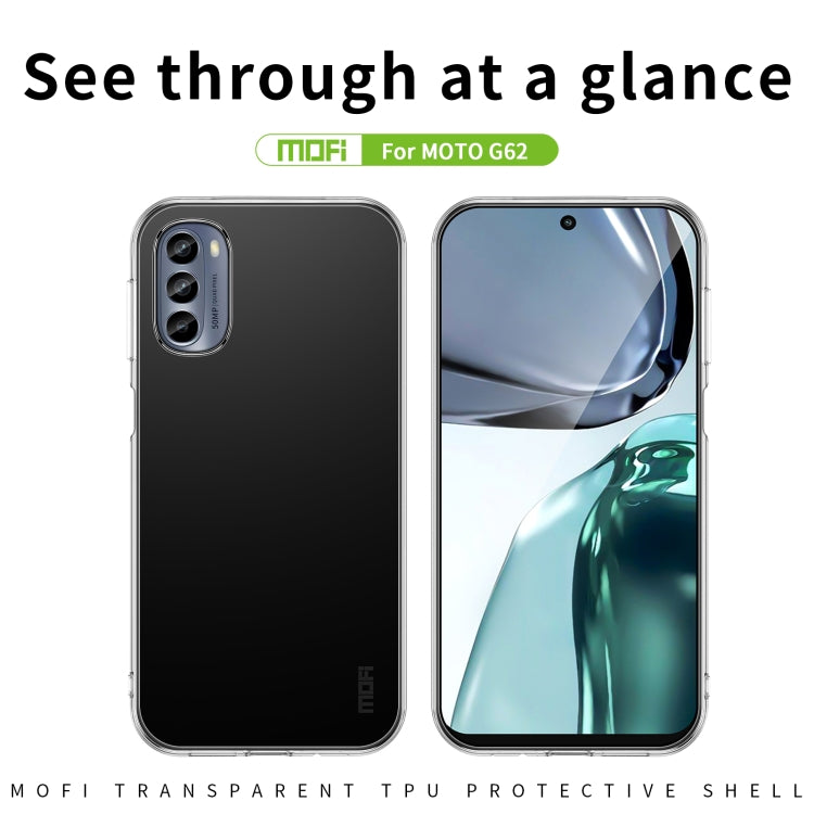 For Motorola Moto G62 5G MOFI Ming Series Ultra-thin TPU Phone Case(Transparent) by MOFI
