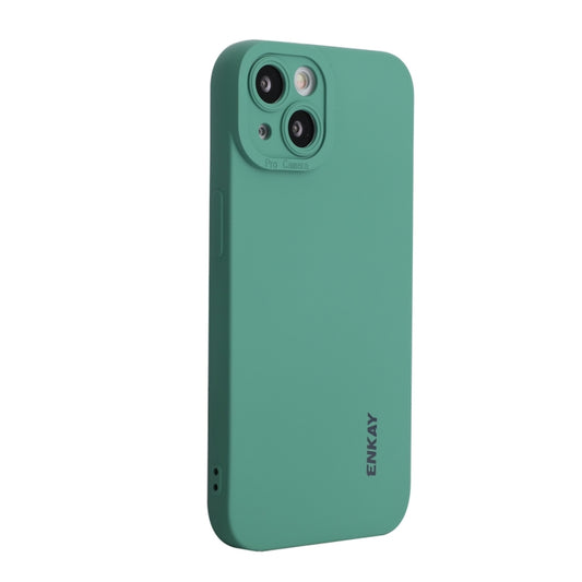 For iPhone 14 Plus ENKAY Liquid Silicone Shockproof Phone Case (Dark Green) by ENKAY