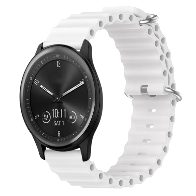 For Garmin Vivomove Sport 20mm Ocean Style Silicone Solid Color Watch Band(White) by bashfashion